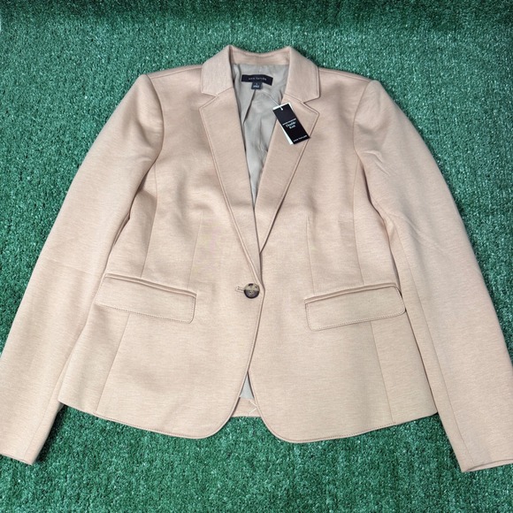 Ann Taylor Jackets & Blazers - Ann Taylor Double Knit Suit Blazer Women Size 2 Beige Single Button